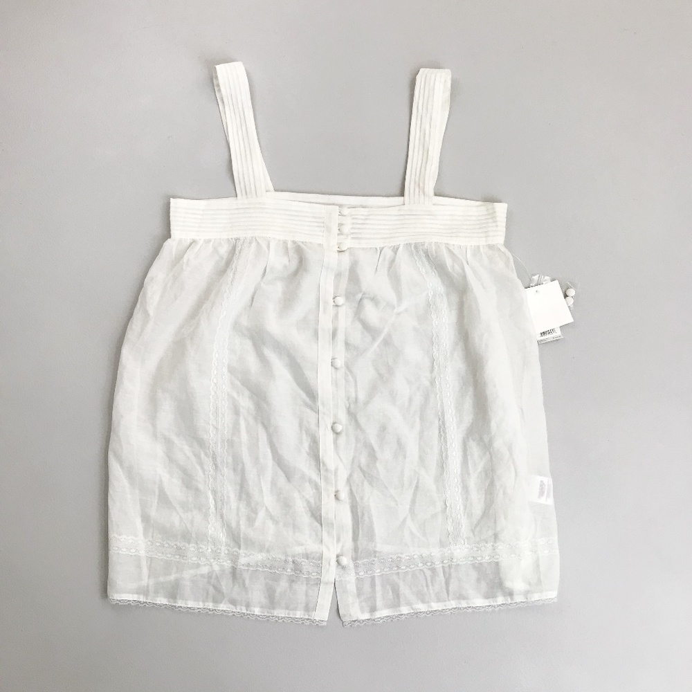 JOIE Seven Angels Camisole Medium NWT Semi Sheer Cotton Silk Blend White